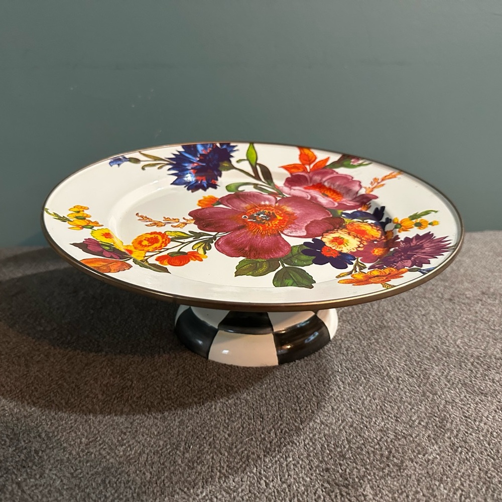 MacKenzie-Childs Multicolor Flower Market Cake Stand